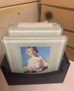 4 Photo Coasters with stand