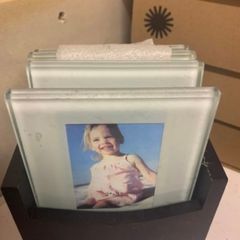 4 Photo Coasters with stand