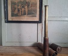 Antique Thomas Jones Brass Telescope & Case