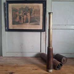Antique Thomas Jones Brass Telescope & Case