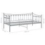Sofa Bed Frame Grey Metal 90x200 cm Image 10