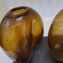 3 amber Glass vases Image 3