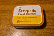 Vintage Strepsils Tin. Sore Throat Medication Storage. Antiseptic Lozenge Container. First Aid Memorabilia