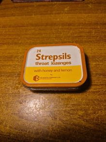 Vintage Strepsils Tin. Sore Throat Medication Storage. Antiseptic Lozenge Container. First Aid Memorabilia