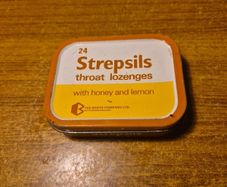 Vintage Strepsils Tin. Sore Throat Medication Storage. Antiseptic Lozenge Container. First Aid Memorabilia
