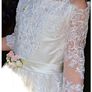 Communion handmade full lace dress with bag & vintage umbrella Image 4