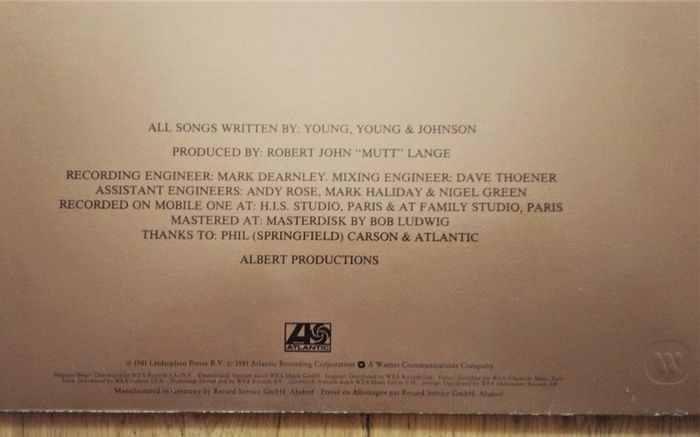 AC/DC Vinyl''For Those About To Rock''P-81.First German Press on Atlantic Rec.Ex.cond.
