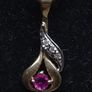 Vintage 9ct Gold Ruby & Diamond Pendant Necklace Hallmarked 40cm Image 2