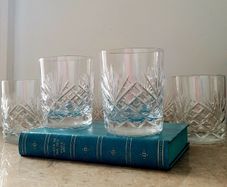 Vintage crystal whiskey glasses x 6