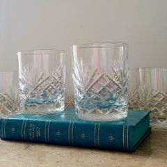 Vintage crystal whiskey glasses x 6