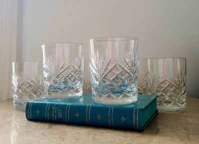 Vintage crystal whiskey glasses x 6