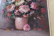 Robert Helman Original Textured Oil Painting Flowers Vase Signed Framed