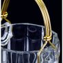 Mid Century Modern Bohemian 1960s August Walther Crystal Ice Bucket, Gold Handle Image 5