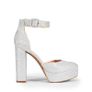Brand New DREAM PAIRS Block Heel Wedding Pumps - Glitter Silver Image 4