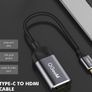 QGeeM USB-C Type (Thunderbolt 3 Compatible) HDMI Female (UHD 4K/30Hz) Gold-Plated/Nylon Braided/Aluminum Alloy Adapter Cable (Brand New/Warranty) Image 2