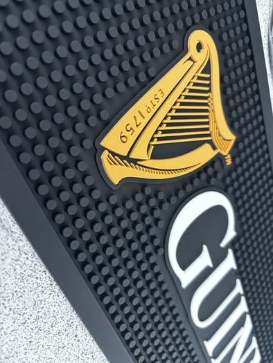 guinness rubber bar runner and coasters
