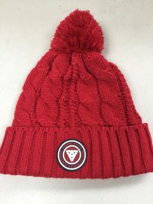 Red mens bobble hat