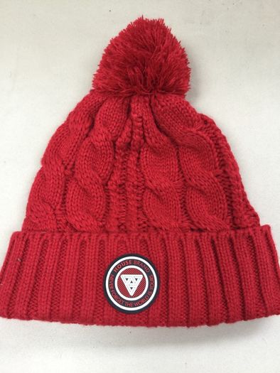 Red mens bobble hat
