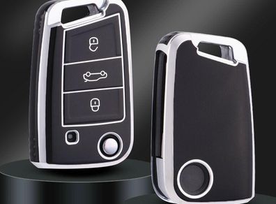 TPU Car Key Case Full Cover Fob For VW Volkswagen Golf 7 MK7 Tiguan MK2 For SEAT Ateca Leon FR 2 Ibiza For Skoda Octavia