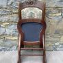 Antique mahogany Folding Rocking Chair. Image 8