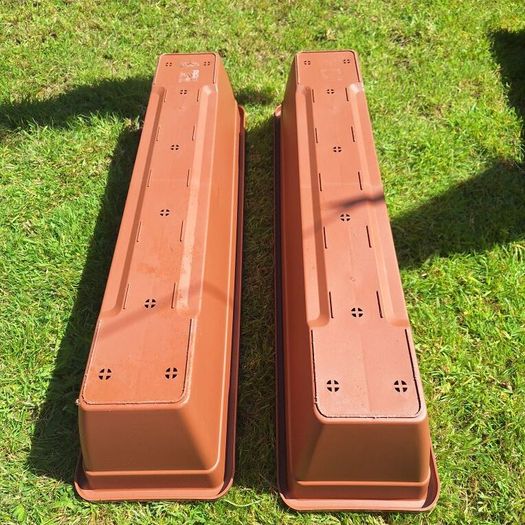 Two Large Plastic Garden Planters  80cm