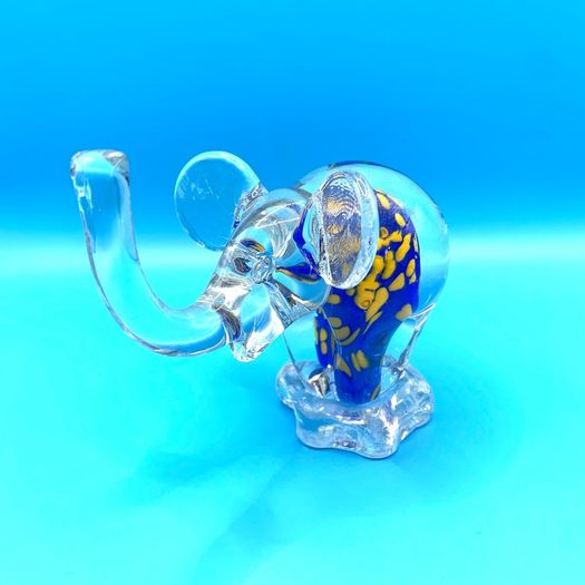 Vintage Murano Style Art Glass Elephant Paperweight