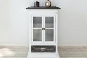 Cabinet 2 Doors 1 Drawer White Wood