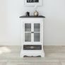Cabinet 2 Doors 1 Drawer White Wood Image 5