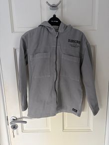 Next grey denim jacket hood age 10