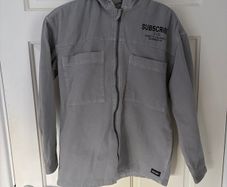 Next grey denim jacket hood age 10