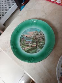 Fine Series Currier & Ives Vintage Porcelain  Plate - "Spring "