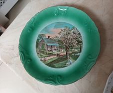 Fine Series Currier & Ives Vintage Porcelain  Plate - "Spring "
