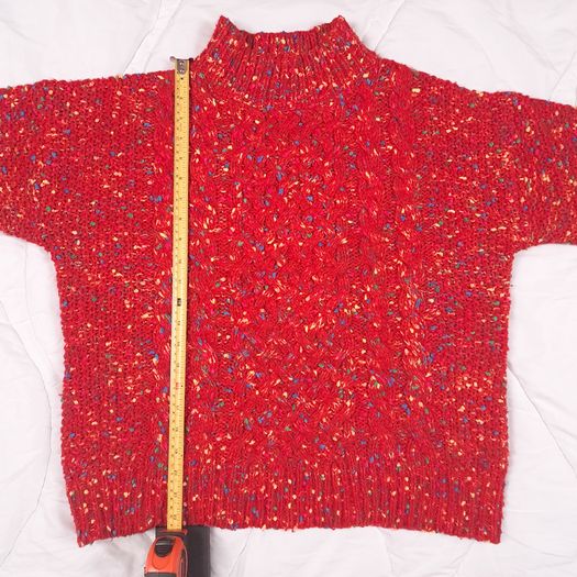 Savida Chunky Red Speckled Cable Knit Jumper 14UK/42EU