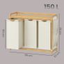 Bamboo Laundry Sorter with 3 Removable Bags and Storage Shelf 150L Image 10