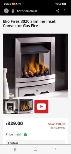 Granite fireplace with Gas fire