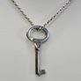Vintage Sterling Silver 925 Key Pendant Necklace 45.5cm Chain 6.83g Signed Image 2
