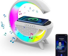 Bluetooth Speaker LED Wireless Charger Table Lamp Wireless Charger LED G Shape