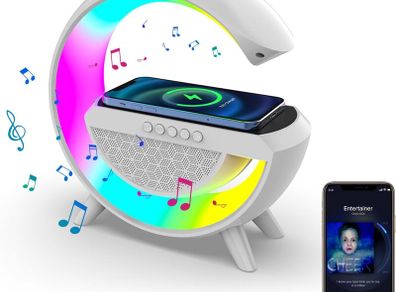 Bluetooth Speaker LED Wireless Charger Table Lamp Wireless Charger LED G Shape