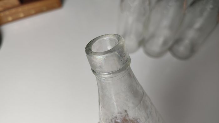 301 - Set of 4 Vintage Floral Decorative Collectible Clear Glass Tall Big Bottles