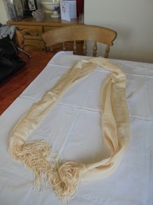 Cream Fine Knit Scarf for Sale