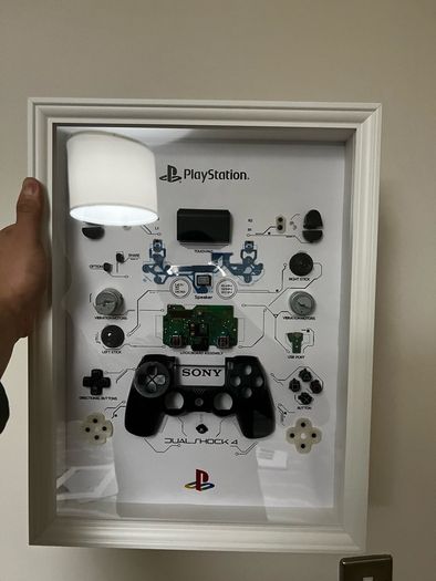 Sony Dualshock 4 PS4 Controller Teardown Frame Art Handmade!