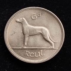Ireland - 1968 - 6 Pence - Wolfhound - KM.13a - High Grade [340]