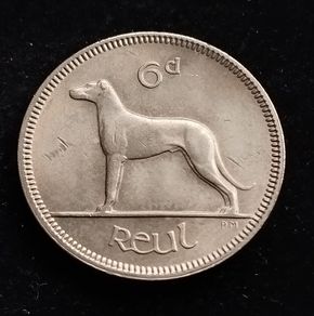Ireland - 1968 - 6 Pence - Wolfhound - KM.13a - High Grade [340]