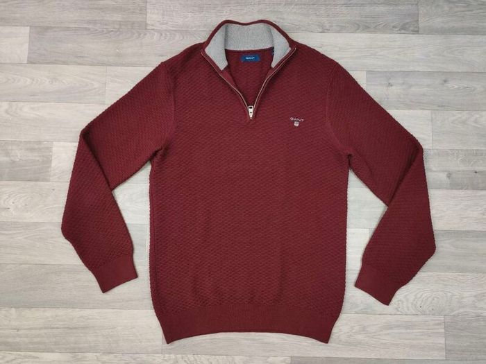 Gant Half Zip Cotton Jumper Mens Medium
