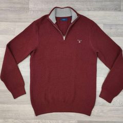 Gant Half Zip Cotton Jumper Mens Medium
