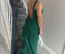 Green bow debs dress