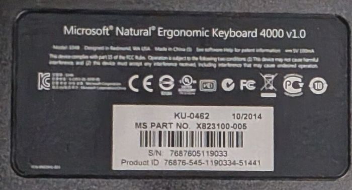 Microsoft Natural Ergonomic Keyboard 4000 UK Layout  Like New Pristine Condition
