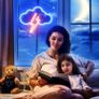 Neon Sign, Acrylic Cloud Lightning Led Neon Light Wall Light Led Wall Decor, Battery or USB Powered Light Up Acrylic Neon Sign for Bedroom, Kids Room, Bar, Party, Christmas (FREE POSTAGE) Image 2