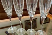 Vintage Italian Lead Free Crystal Champagne Flutes RCR x 5