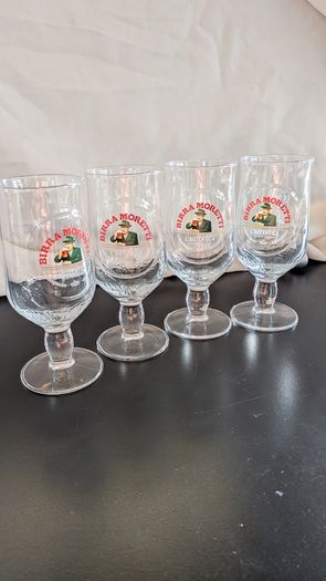 Birra Moretti Half Pint Glasses 268ml Stemmed Beer Pub Bar Glasses Sets Available